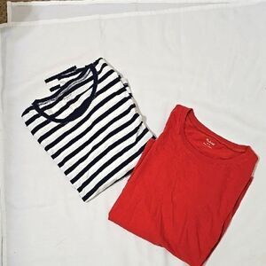 Madewell Bundle Of 2 Long Skeeve T-shirts Size Small NWT!